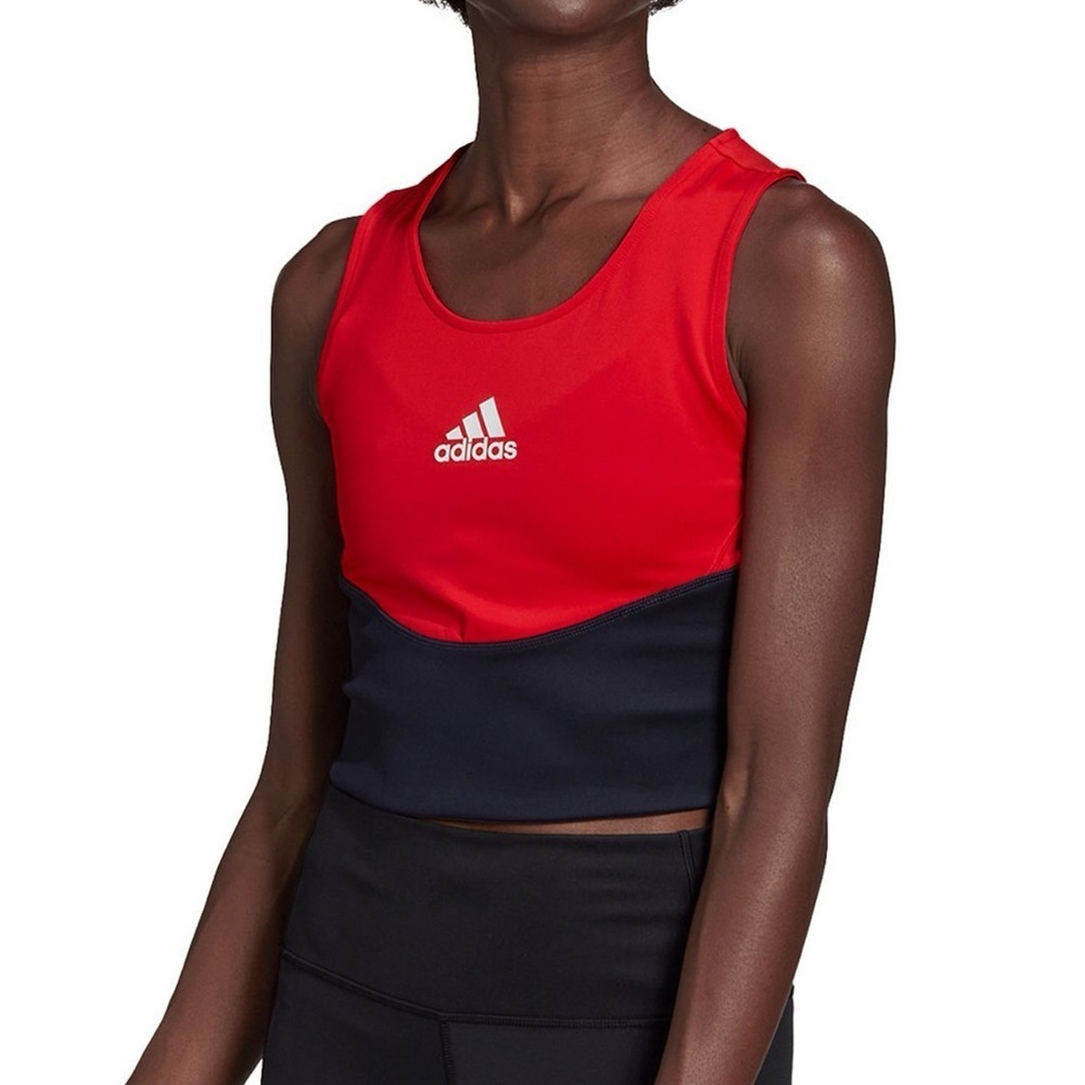Women's adidas Colorblock 3-Stripes Crop Top NWOT